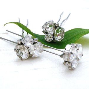 Erin Cole Crystal Chunky Cluster Hairpins set of 3 NWT